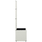 Vidaxl latwerkplantenbak verhoogd met 1 pot 30x30x107 cm rattan wit - afbeelding 3