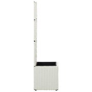 Vidaxl latwerkplantenbak verhoogd met 1 pot 30x30x107 cm rattan wit - afbeelding 3