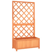 Vidaxl plantenbak met latwerk 70x30x135 cm massief vurenhout bruin - afbeelding 2