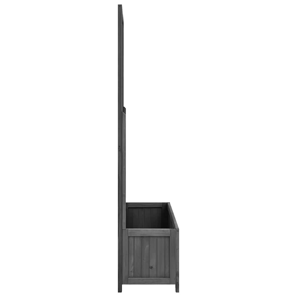 Vidaxl plantenbak met latwerk 70x30x135 cm massief vurenhout zwart