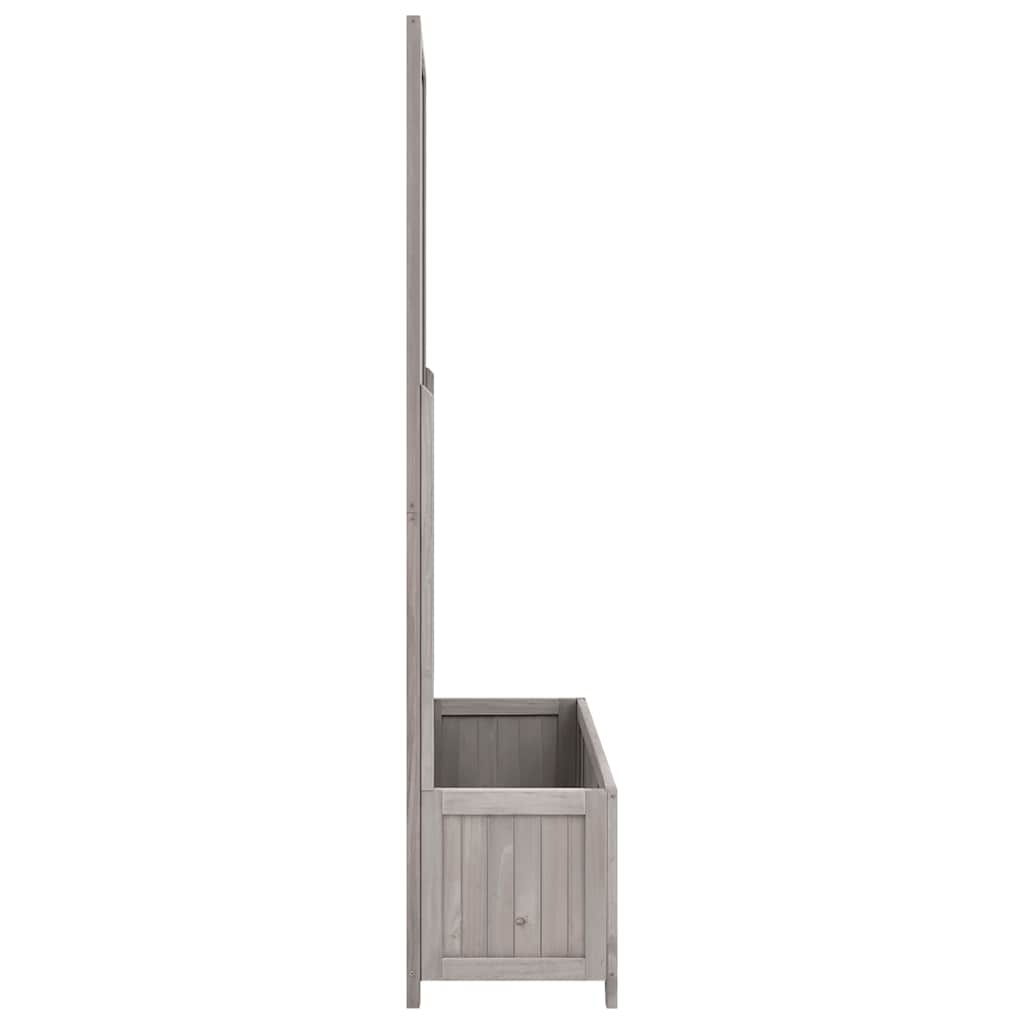 Vidaxl plantenbak met latwerk 70x30x135 cm massief vurenhout grijs