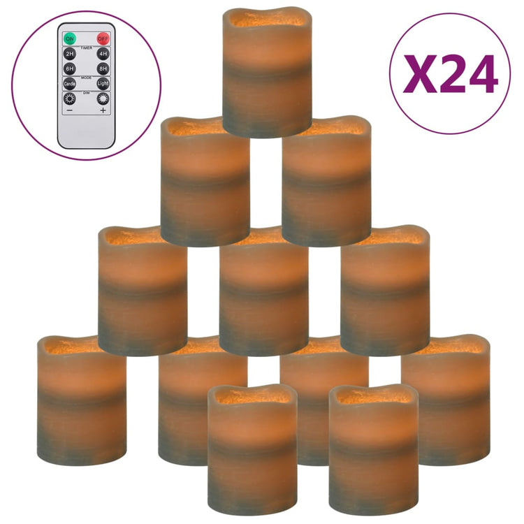 Vidaxl led-kaarsen 24 st vlamloos met afstandsbediening warmwit