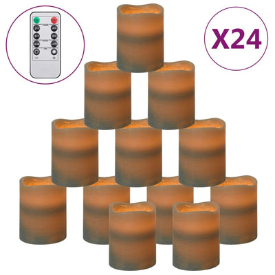 Vidaxl led-kaarsen 24 st vlamloos met afstandsbediening warmwit