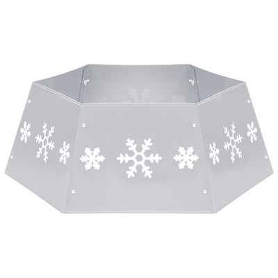 Vidaxl kerstboomrok ø68x25 cm zilverkleurig en wit
