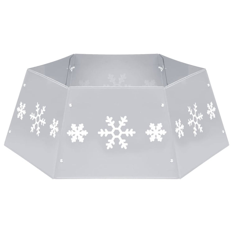 Vidaxl kerstboomrok ø68x25 cm zilverkleurig en wit