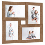 Vidaxl fotolijst voor 4x(13x18 cm) foto mdf lichtbruin - afbeelding 1