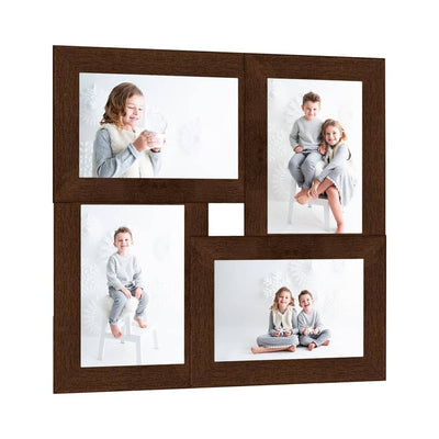 Vidaxl fotolijst voor 4x(13x18 cm) foto mdf donkerbruin
