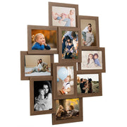 Vidaxl fotolijst voor 10x(10x15 cm) foto mdf lichtbruin - afbeelding 1