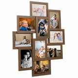 Vidaxl fotolijst voor 10x(13x18 cm) foto mdf lichtbruin - afbeelding 1