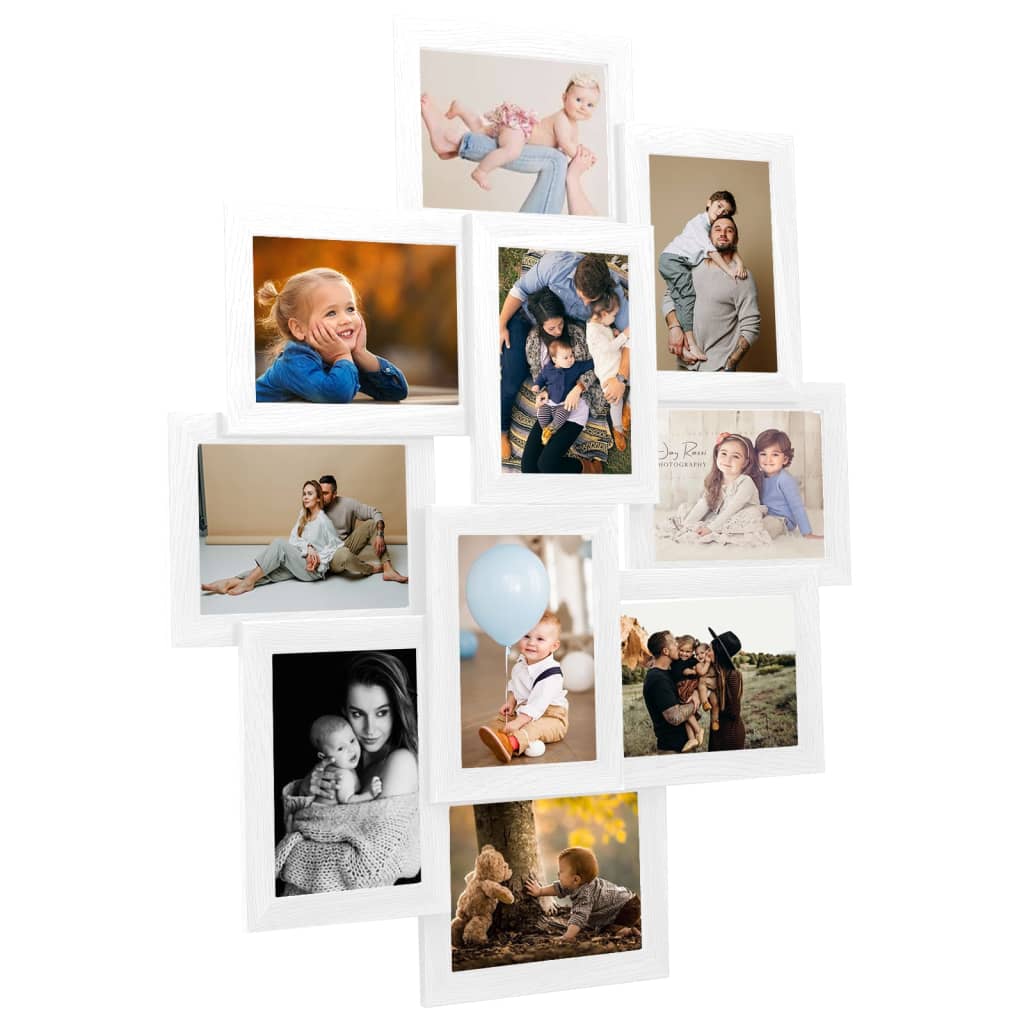 Vidaxl fotolijst voor 10x(10x15 cm) foto mdf wit