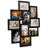 Vidaxl fotolijst voor 10x(13x18 cm) foto mdf zwart - afbeelding 1