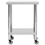 Vidaxl keukenwerktafel met wielen 80x30x85 cm roestvrij staal - afbeelding 3