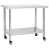 Vidaxl keukenwerktafel met wielen 80x60x85 cm roestvrij staal