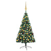 VidaXL Kunstkerstboom met verlichting en kerstballen half 150 cm groen