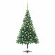 Vidaxl kunstkerstboom met verlichting en kerstballen 910 takken 210 cm