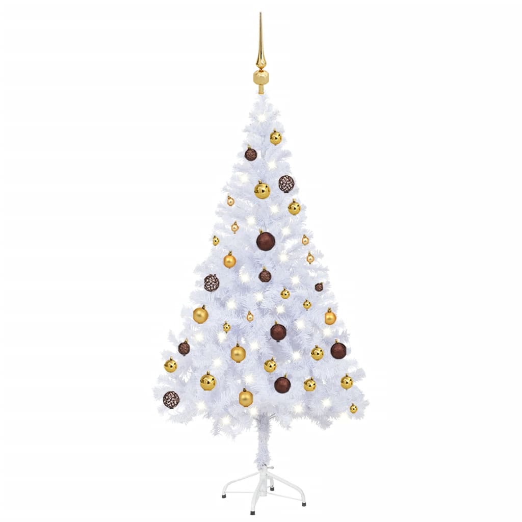 VidaXL Kunstkerstboom met verlichting en kerstballen 230 takken 120 cm