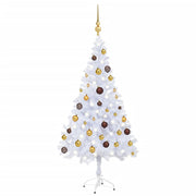 VidaXL Kunstkerstboom met verlichting en kerstballen 230 takken 120 cm - afbeelding 1
