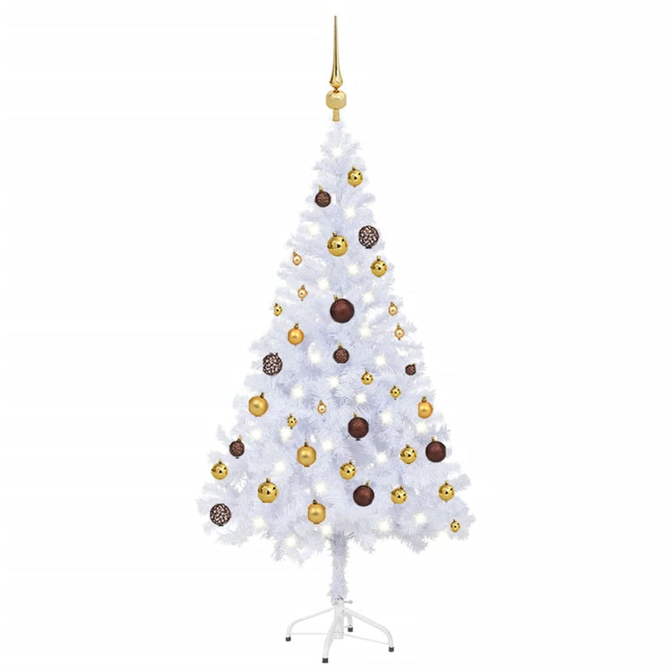 VidaXL Kunstkerstboom met verlichting en kerstballen 230 takken 120 cm