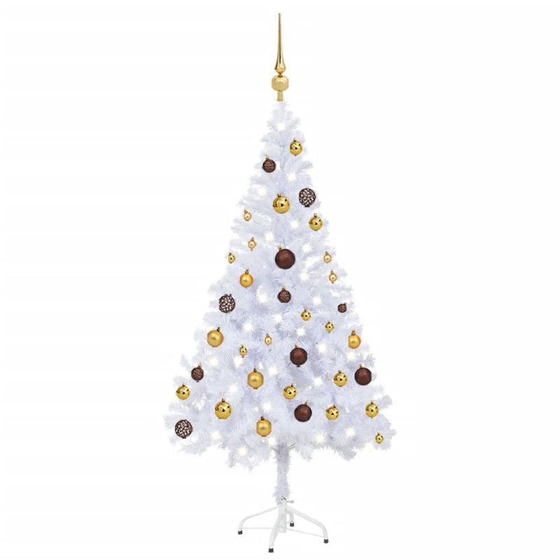 VidaXL Kunstkerstboom met verlichting en kerstballen 230 takken 120 cm