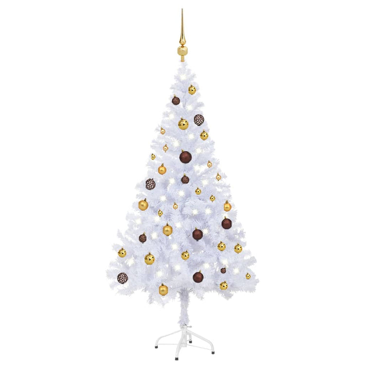 VidaXL Kunstkerstboom met verlichting en kerstballen 380 takken 150 cm