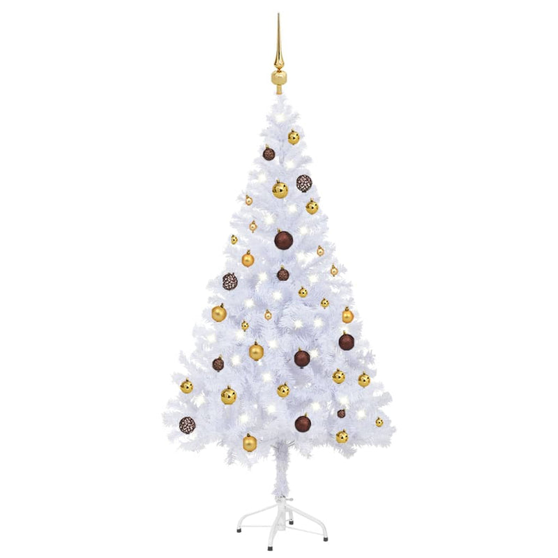 VidaXL Kunstkerstboom met verlichting en kerstballen 380 takken 150 cm