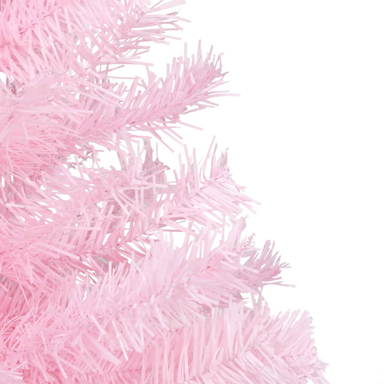 VidaXL Kunstkerstboom met verlichting en kerstballen 150 cm PVC roze