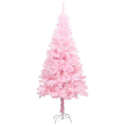 VidaXL Kunstkerstboom met verlichting en kerstballen 180 cm PVC roze - afbeelding 2