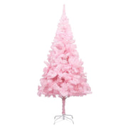 VidaXL Kunstkerstboom met verlichting en kerstballen 240 cm PVC roze - afbeelding 2
