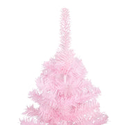 VidaXL Kunstkerstboom met verlichting en kerstballen 240 cm PVC roze - afbeelding 3