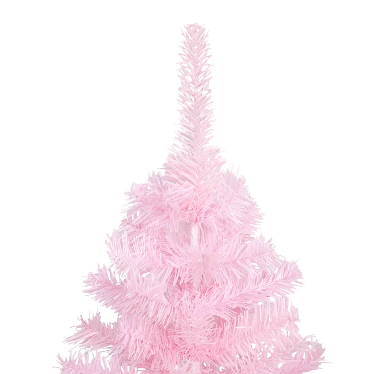 VidaXL Kunstkerstboom met verlichting en kerstballen 240 cm PVC roze