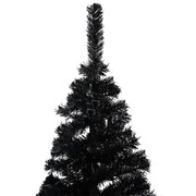 VidaXL Kunstkerstboom met verlichting en kerstballen 120 cm PVC zwart - afbeelding 3