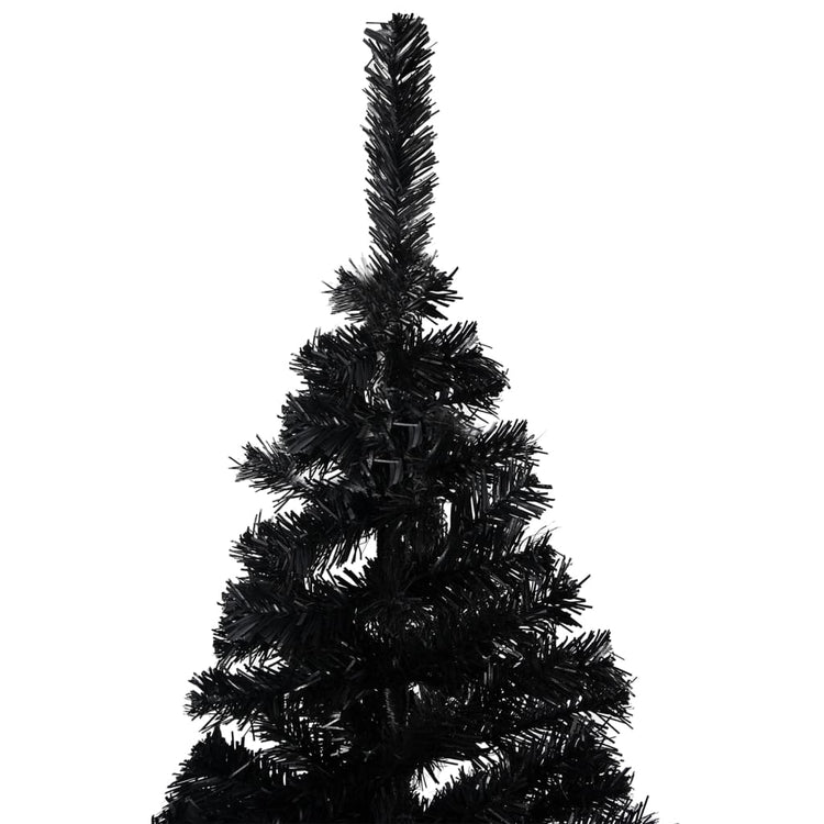 VidaXL Kunstkerstboom met verlichting en kerstballen 120 cm PVC zwart