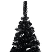 VidaXL Kunstkerstboom met verlichting en kerstballen 150 cm PVC zwart - afbeelding 3