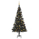 Vidaxl kunstkerstboom met verlichting en kerstballen 240 cm pvc zwart