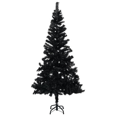 Vidaxl kunstkerstboom met verlichting en kerstballen 240 cm pvc zwart
