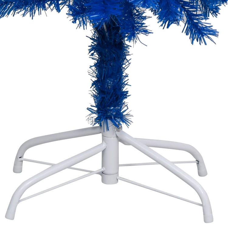 VidaXL Kunstkerstboom met verlichting en kerstballen 210 cm PVC blauw