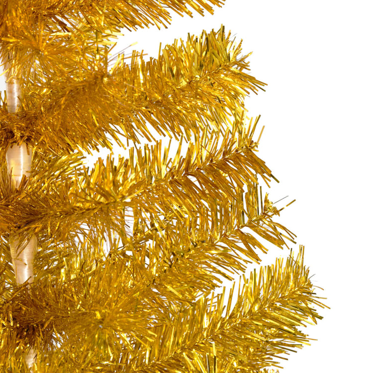 VidaXL Kunstkerstboom met verlichting en kerstballen 150 cm PET goud