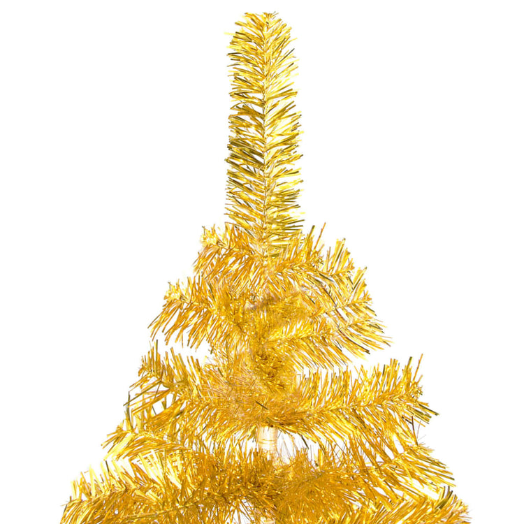 VidaXL Kunstkerstboom met verlichting en kerstballen 240 cm PET goud