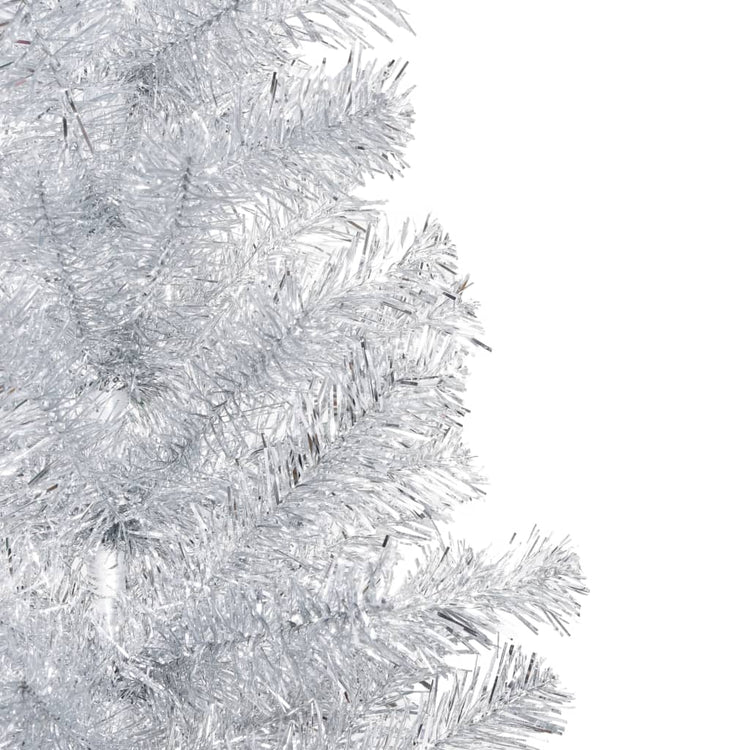 VidaXL Kunstkerstboom met verlichting en kerstballen 150 cm PET zilver