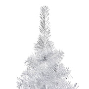 VidaXL Kunstkerstboom met verlichting en kerstballen 150 cm PET zilver - afbeelding 3