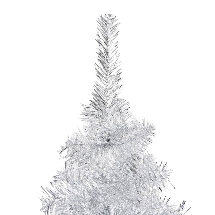 VidaXL Kunstkerstboom met verlichting en kerstballen 210 cm PET zilver