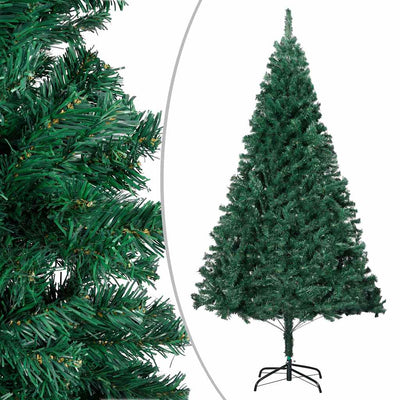 Vidaxl kunstkerstboom met verlichting en kerstballen 210 cm pvc groen