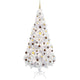 Vidaxl kunstkerstboom met verlichting en kerstballen 180 cm pvc wit