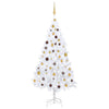 VidaXL Kunstkerstboom met verlichting en kerstballen 180 cm PVC wit