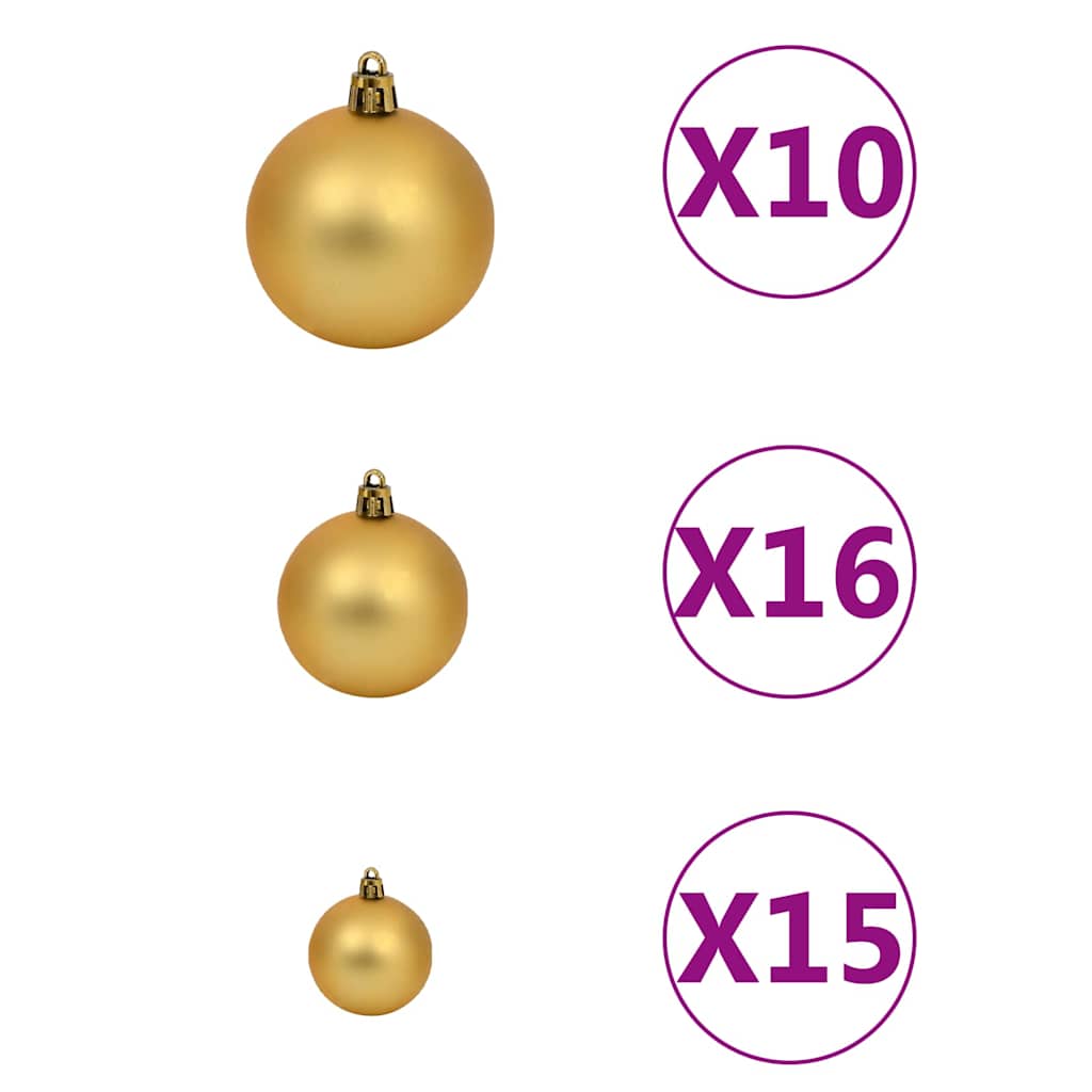Vidaxl kunstkerstboom met verlichting en kerstballen 240 cm wit