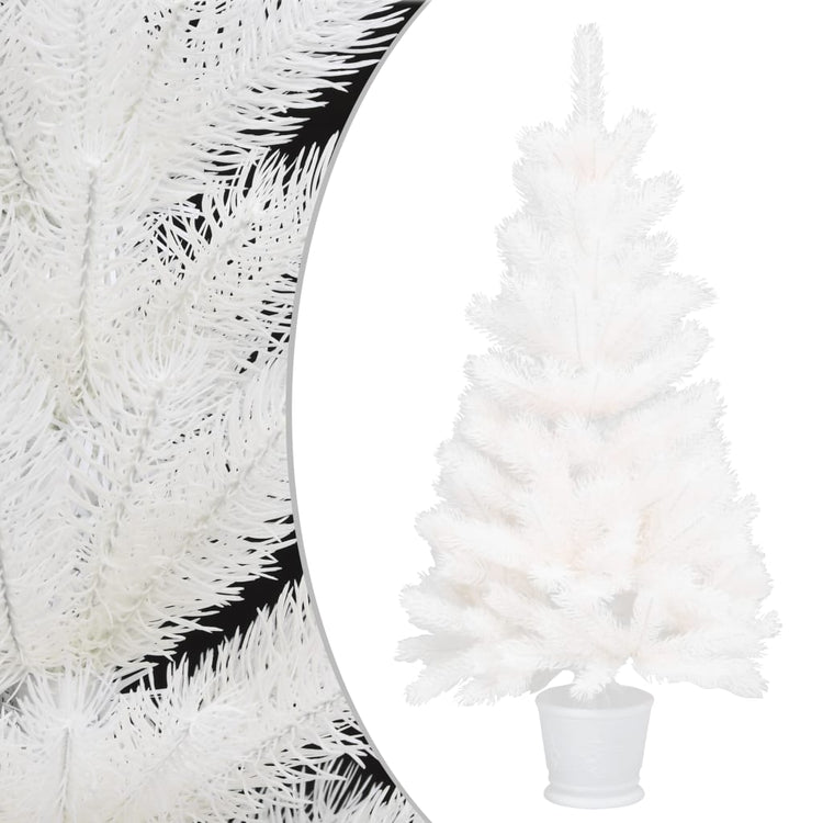 VidaXL Kunstkerstboom met verlichting en kerstballen 90 cm wit