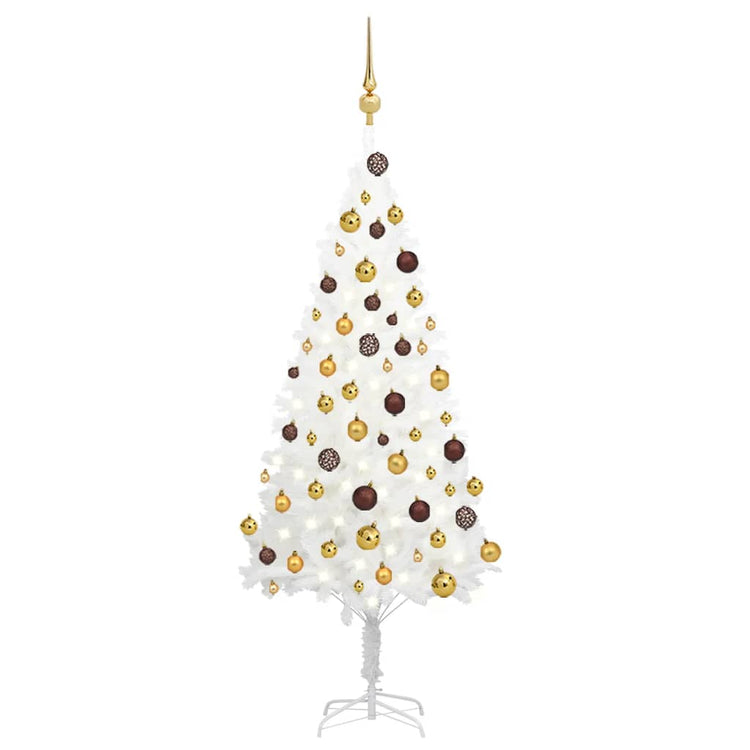 VidaXL Kunstkerstboom met verlichting en kerstballen 120 cm wit