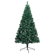 Vidaxl kunstkerstboom met verlichting en kerstballen half 180 cm groen - afbeelding 2