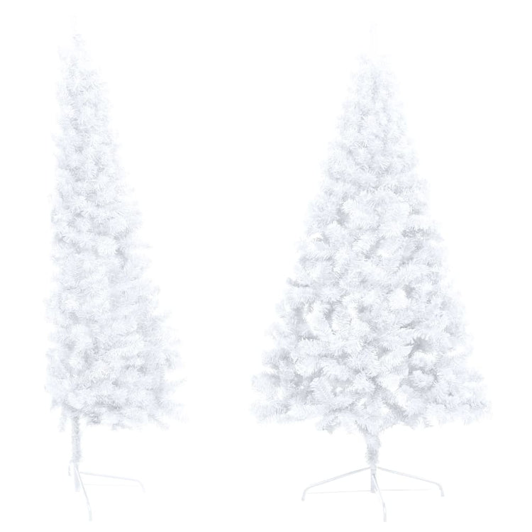 VidaXL Kunstkerstboom met verlichting en kerstballen half 150 cm wit