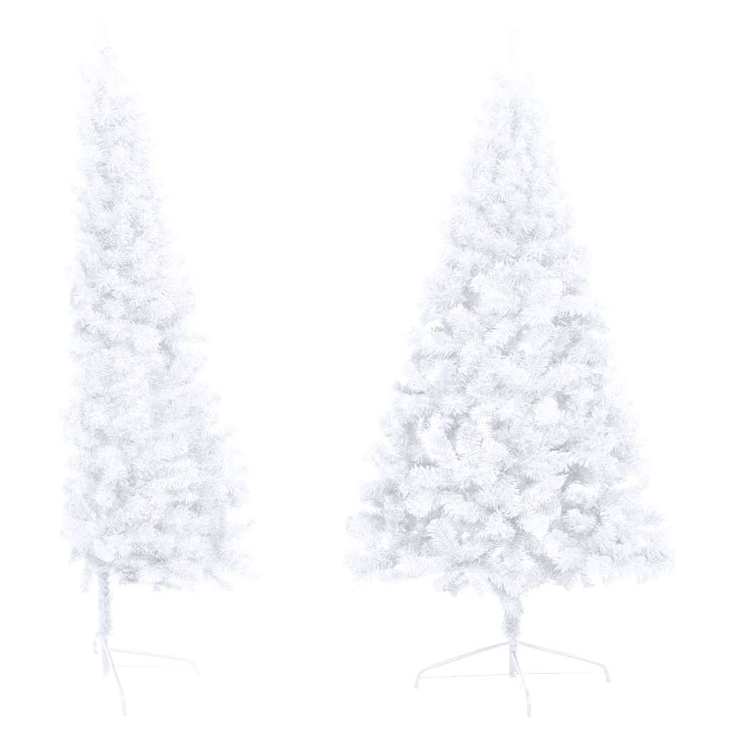 Vidaxl kunstkerstboom met verlichting en kerstballen half 240 cm wit